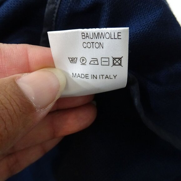 Ferrari Logo Patch Navy Blue Blazer Jacket Women Size 42 S Cotton Made in Italy - Picture 7 of 13